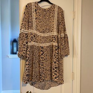 Leopard long sleeve dress